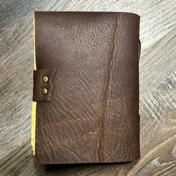 Hand Crafted OOAK Unique Leather Vintage Journal with Antique Deckle Edge Paper - Picture 3 of 12
